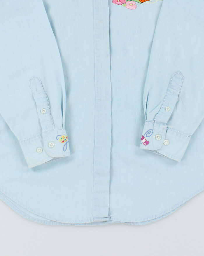 Vintage 90's Disney Winnie the Pooh Embroidered Denim Shirt - L