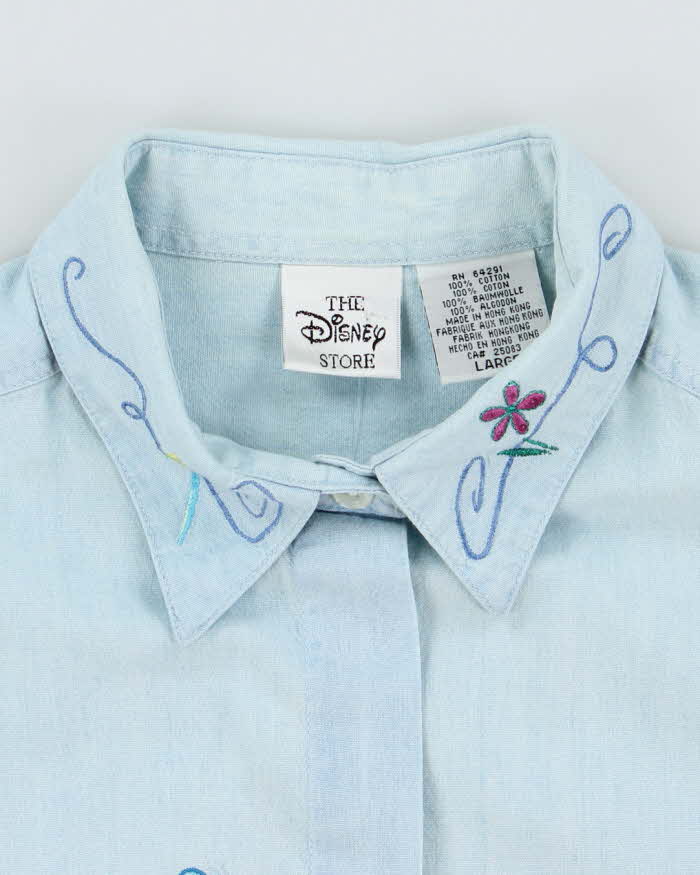 Vintage 90's Disney Winnie the Pooh Embroidered Denim Shirt - L