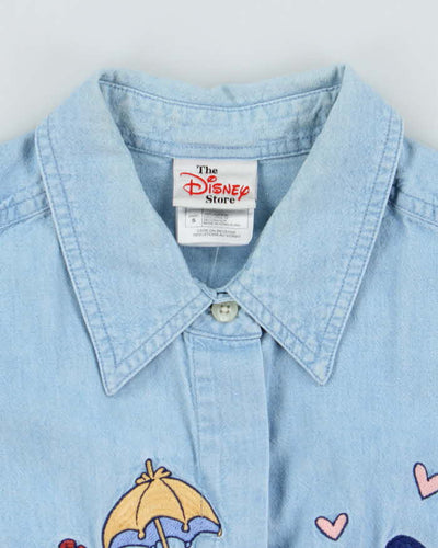 Vintage 90's Disney Mickey & Minnie Embroidered Denim Shirt - S