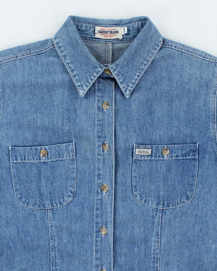 Vintage Y2K Guess Jeans Medium Wash Denim Shirt - M