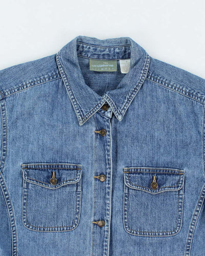 Vintage Y2K Liz Claiborne Medium Wash Short Sleeve Denim Shirt - M