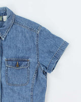 Vintage Y2K Liz Claiborne Medium Wash Short Sleeve Denim Shirt - M