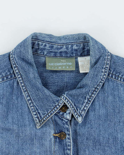 Vintage Y2K Liz Claiborne Medium Wash Short Sleeve Denim Shirt - M