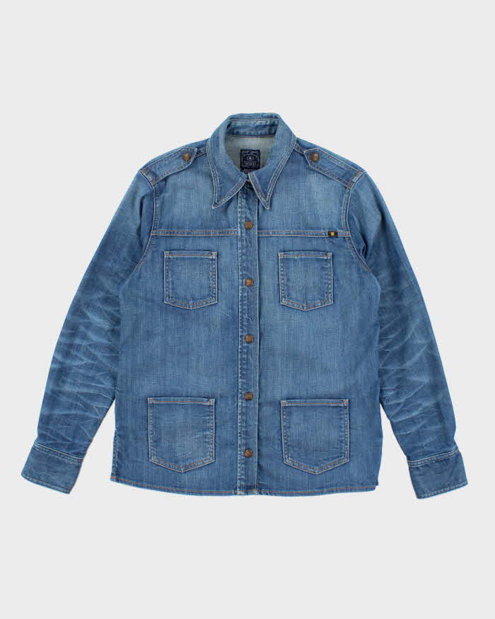 Vintage 90's Lucky Brand Dark Wash Denim Shirt - M