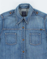 Vintage 90's Lucky Brand Dark Wash Denim Shirt - M