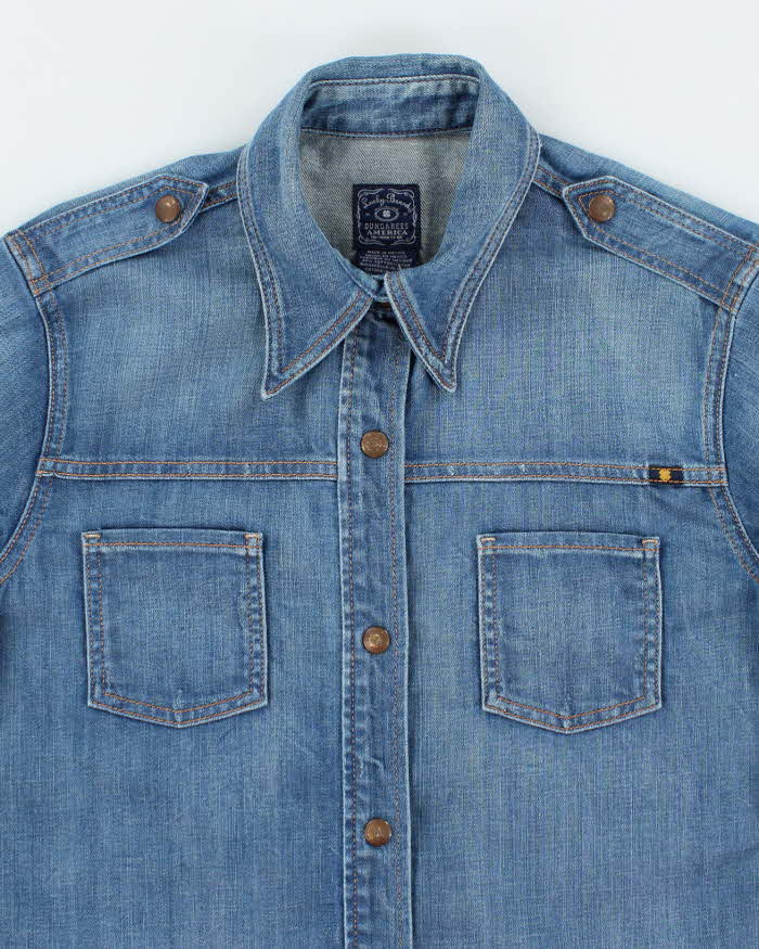 Vintage 90's Lucky Brand Dark Wash Denim Shirt - M