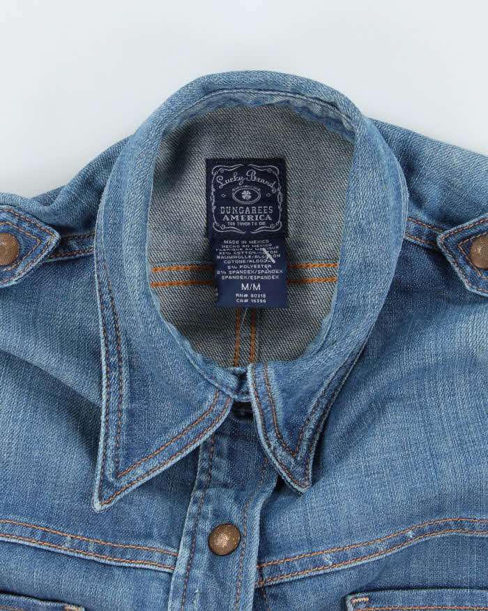 Vintage 90's Lucky Brand Dark Wash Denim Shirt - M