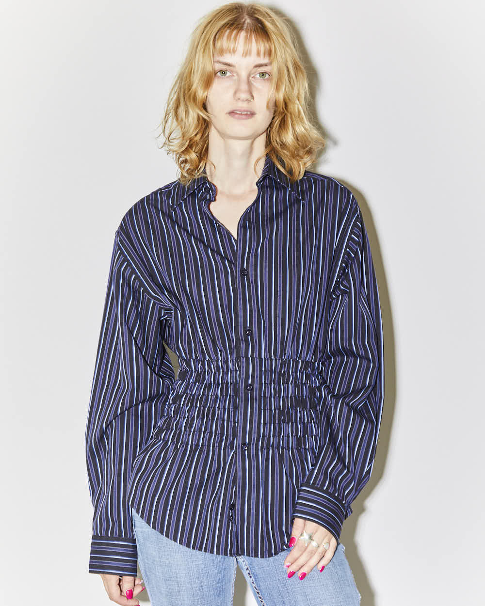 Rokit Originals Reworked Honey Shirring Shirt - L