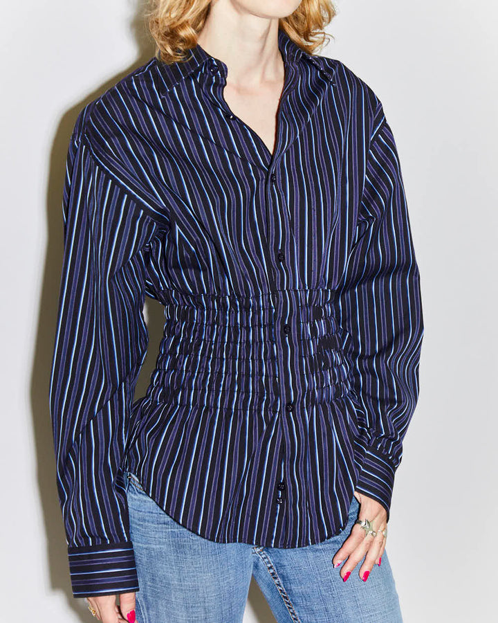 Rokit Originals Reworked Honey Shirring Shirt - L