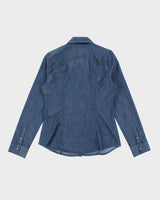 Vintage Y2K Guess Dark Wash Long Sleeve Denim Shirt - L