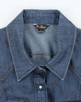 Vintage Y2K Guess Dark Wash Long Sleeve Denim Shirt - L