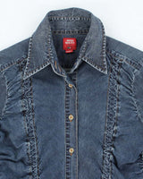 Vintage Y2K Miss Sixty Patterned Dark Wash Denim Shirt - M