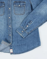Vintage Tommy Hilfiger Snap Button Medium Wash Denim Shirt - S
