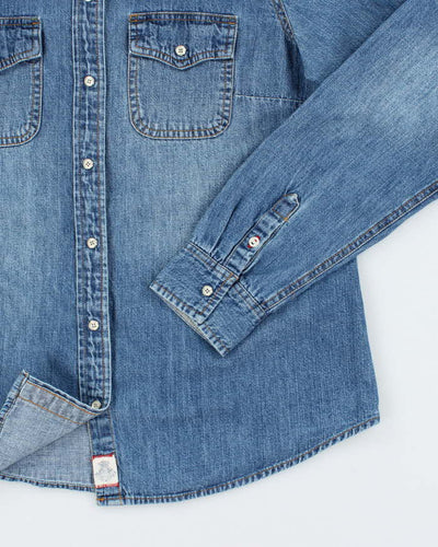 Vintage Tommy Hilfiger Snap Button Medium Wash Denim Shirt - S