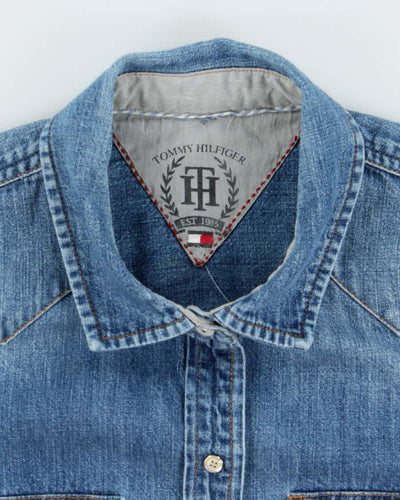 Vintage Tommy Hilfiger Snap Button Medium Wash Denim Shirt - S