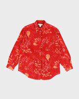 Eddie Bauer Red Floral Corduroy Shirt - S
