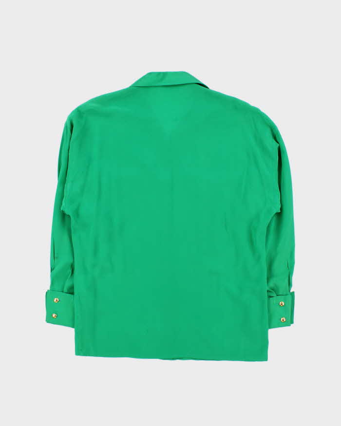 Vintage 1990s Women's Versace Sport Pure Silk Long Sleeve Shirt - M