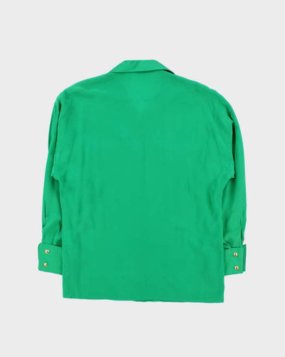 Vintage 1990s Women's Versace Sport Pure Silk Long Sleeve Shirt - M