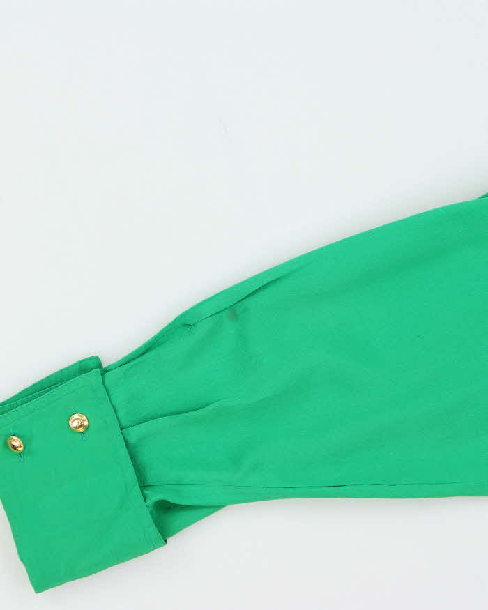 Vintage 1990s Women's Versace Sport Pure Silk Long Sleeve Shirt - M