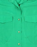 Vintage 1990s Women's Versace Sport Pure Silk Long Sleeve Shirt - M