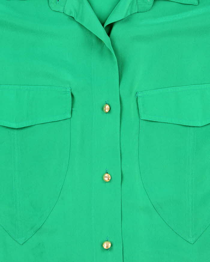 Vintage 1990s Women's Versace Sport Pure Silk Long Sleeve Shirt - M