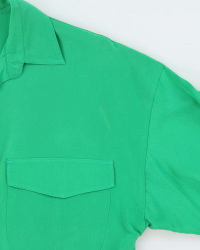 Vintage 1990s Women's Versace Sport Pure Silk Long Sleeve Shirt - M