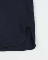 GANNI Navy Blue Cuban Collar Oversized Short Sleeve Shirt - L