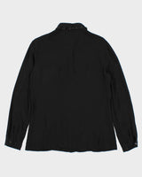 SS2012 Prada Silk Glass Beaded Collar Button Down Blouson Shirt - XL
