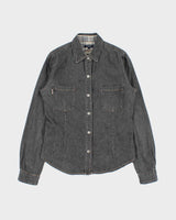 Vintage Y2K 00s Burberry Women's Snap Button Denim Long Sleeve Shirt - M