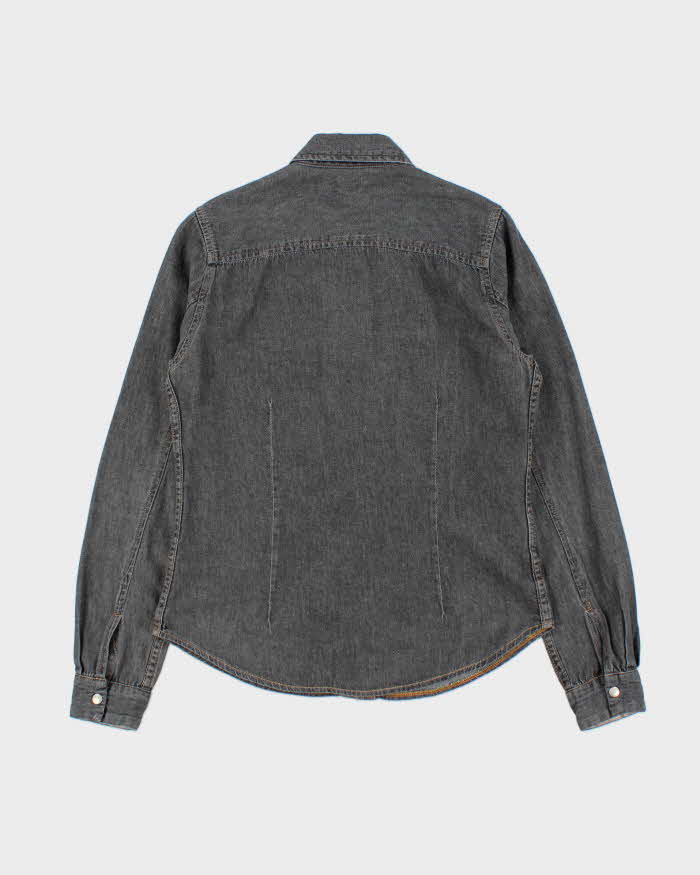 Vintage Y2K 00s Burberry Women's Snap Button Denim Long Sleeve Shirt - M