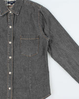 Vintage Y2K 00s Burberry Women's Snap Button Denim Long Sleeve Shirt - M