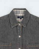 Vintage Y2K 00s Burberry Women's Snap Button Denim Long Sleeve Shirt - M