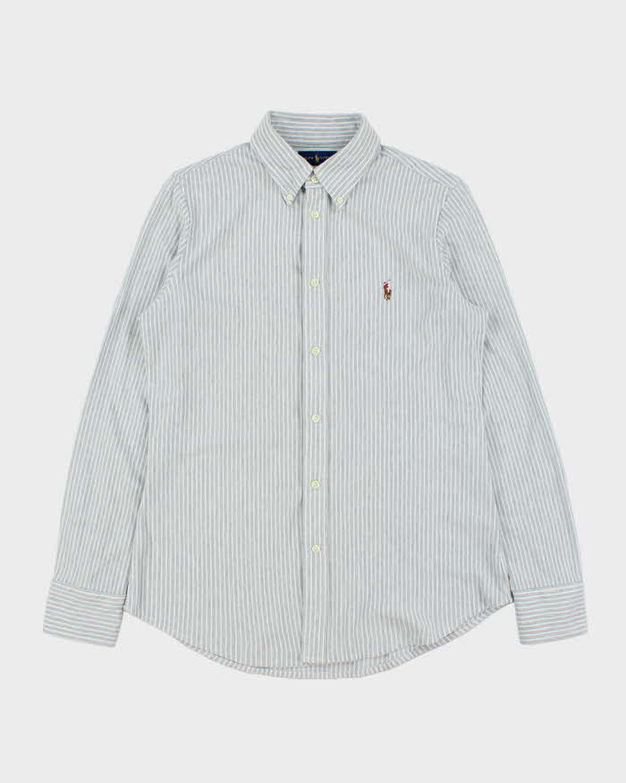 Vintage Ralph Lauren Oxford Knit Striped Women's Long Sleeve Shirt - L