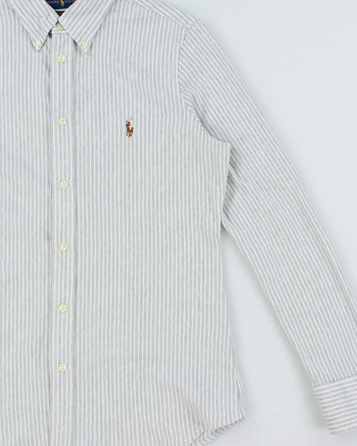 Vintage Ralph Lauren Oxford Knit Striped Women's Long Sleeve Shirt - L