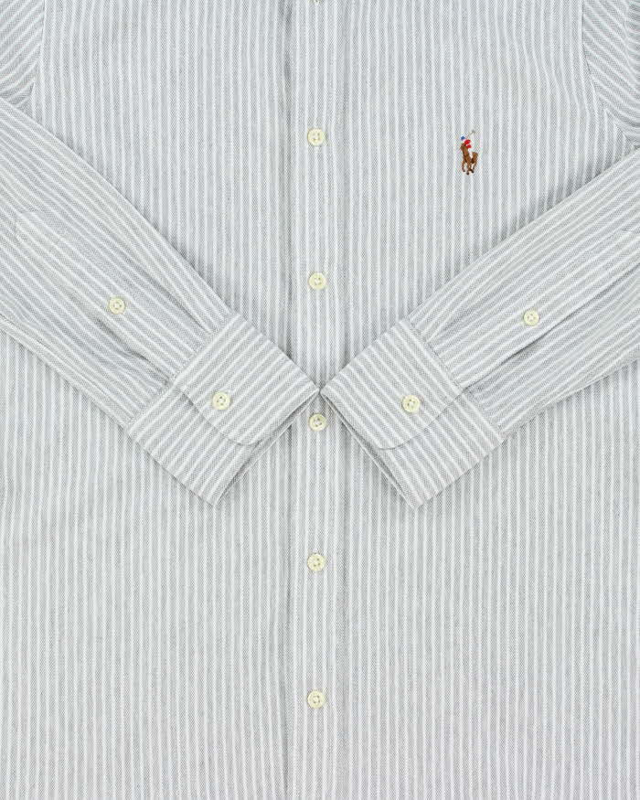 Vintage Ralph Lauren Oxford Knit Striped Women's Long Sleeve Shirt - L