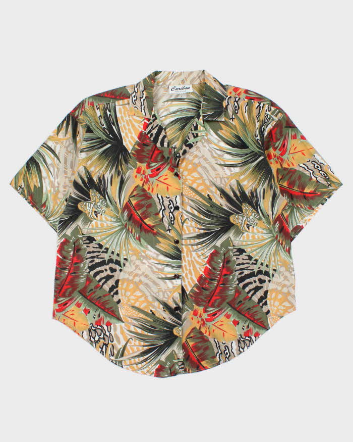 Vintage 1980s Caribou Made In USA Women's Boxy Hawaiian Shirt - L