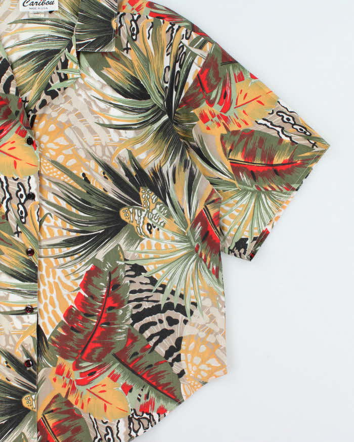 Vintage 1980s Caribou Made In USA Women's Boxy Hawaiian Shirt - L