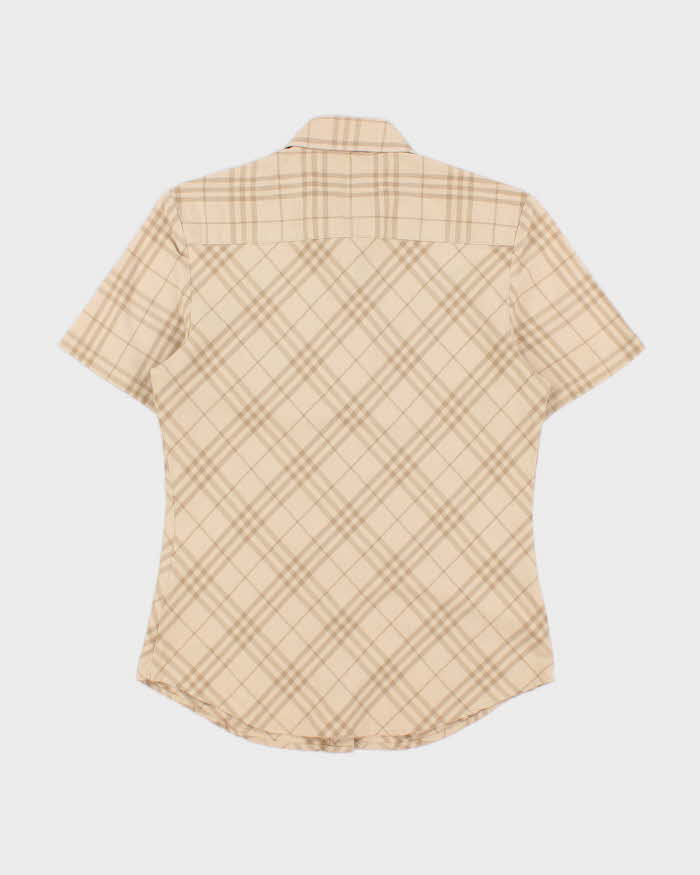 Vintage Y2K 00s Burberry Japan Nova Check Women's Fitted Short Sleeve Shirt - L