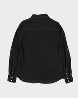 Vintage True Religion Women's Embellished Cryst Contrast Stitch Pearl Snap Button Long Sleeve Western Shirt - L