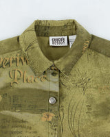 Vintage 1990s Chico's Design Women's Patterned Long Sleeve Denim Shirt - M