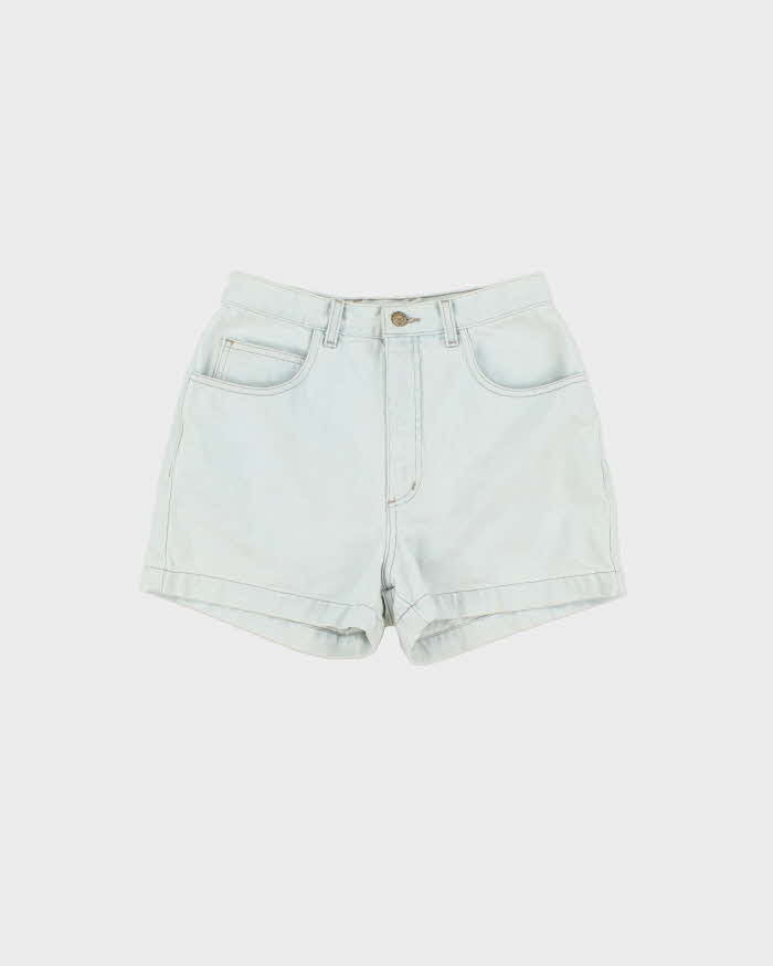 Vintage 1990s Guess Women's High Waisted Light Wash Denim Mini Shorts - W26