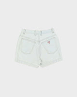Vintage 1990s Guess Women's High Waisted Light Wash Denim Mini Shorts - W26