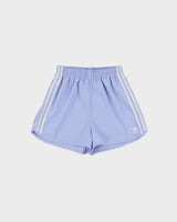 Adidas Originals Women's Lavender 3-Stripe Satin Firebird Mini Shorts - XS