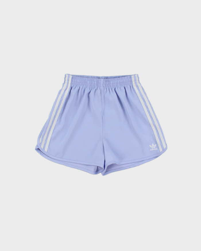 Adidas Originals Women's Lavender 3-Stripe Satin Firebird Mini Shorts - XS