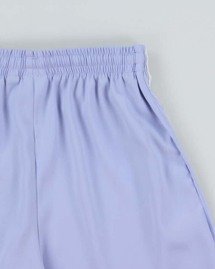 Adidas Originals Women's Lavender 3-Stripe Satin Firebird Mini Shorts - XS