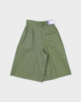 DSWT Vintage 1970s Jean's West Women's Khaki High Waisted Double Pleated Wide Leg Flared Bermuda Shorts - W24