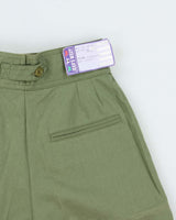 DSWT Vintage 1970s Jean's West Women's Khaki High Waisted Double Pleated Wide Leg Flared Bermuda Shorts - W24
