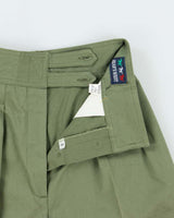 DSWT Vintage 1970s Jean's West Women's Khaki High Waisted Double Pleated Wide Leg Flared Bermuda Shorts - W24