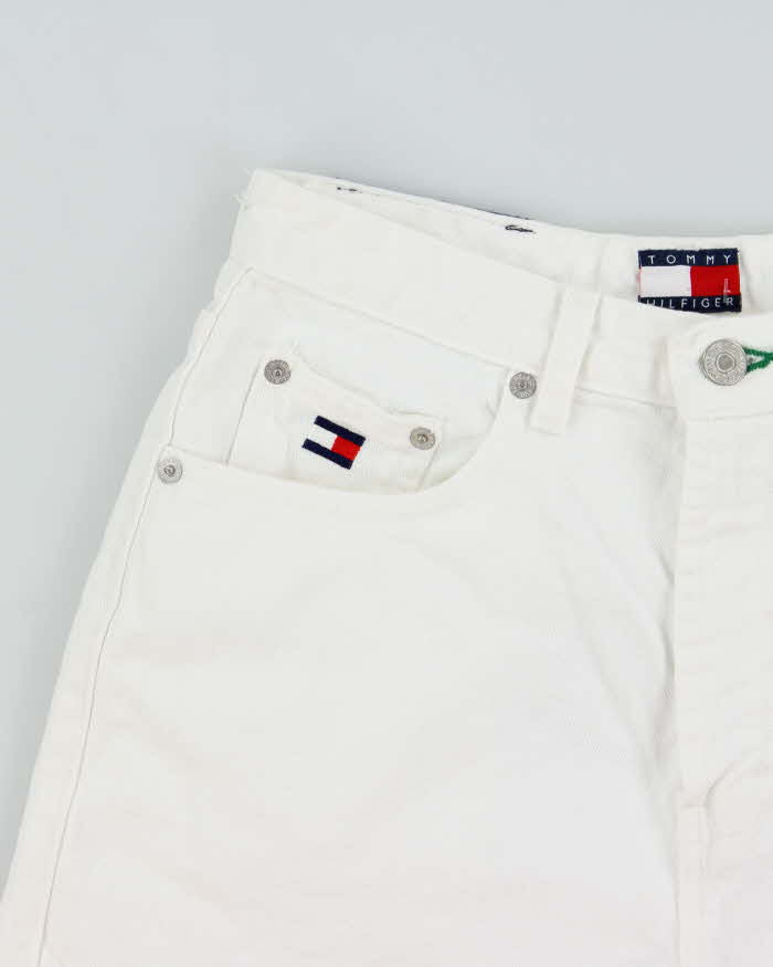 Vintage 1990s Tommy Hilfiger Women's High Waisted 'Perfect' Made In Canada Denim Mini Shorts - W26