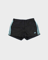 Vintage Y2K 00s Adidas Women's Aqua Blue 3-Stripe Mini Shell Shorts - L